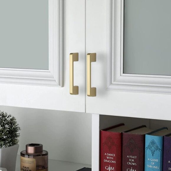 Brushed Gold 4" Cabinet Pulls Hardware Cabinet Handles Gold Dresser Pulls 10pc - Picture 2 of 9